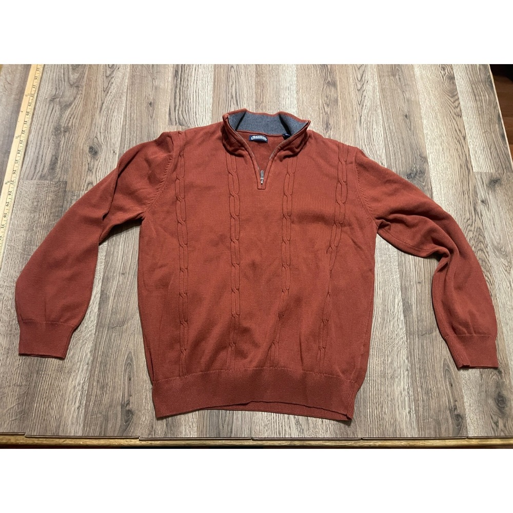 Consensus Sweater, Men's Size Medium, Orange, 1/4 Zip, Pullover, Long Sleeve
